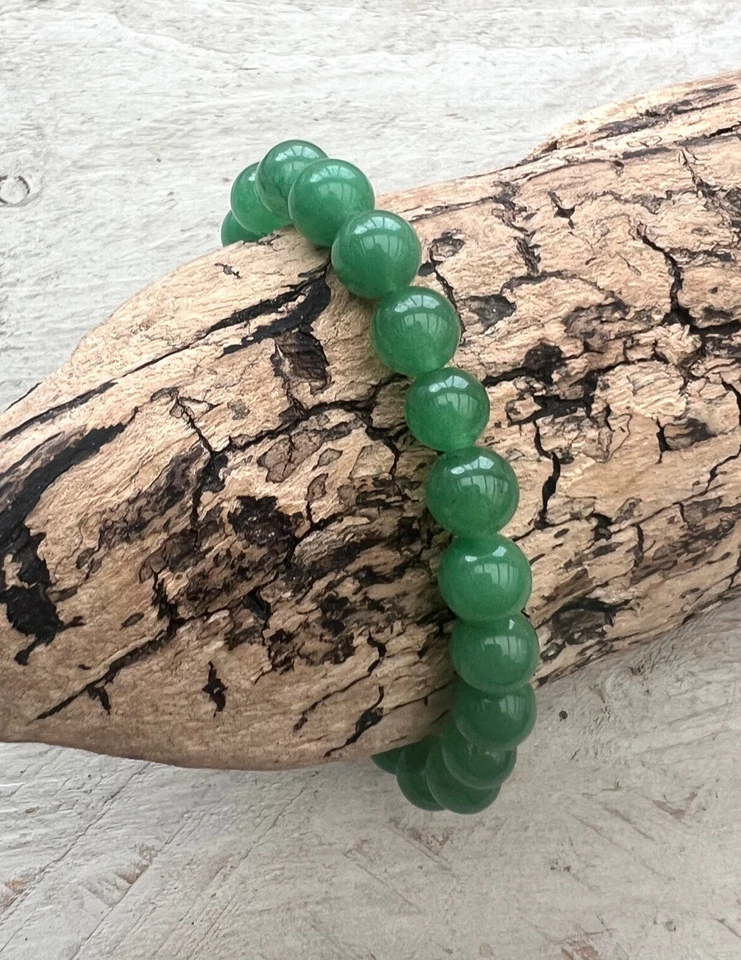 Damen Perlen Armband Perlenarmband elastisch Aventurin 8mm Kugel NEU D6cm - Bild 2 von 3