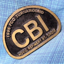 CBI St Croix Hovic Refinery FCC TA Dress Belt Buckle Vtg 90s DynaBuckle .TAZ811