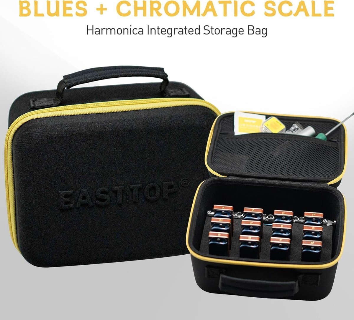 Harmonica Case Storage Case Zippered Carrying Case Storage Bag for