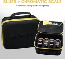EASTTOP Multifunctional Harmonica New Carry Case for 12 Pcs Blues Harmoncia