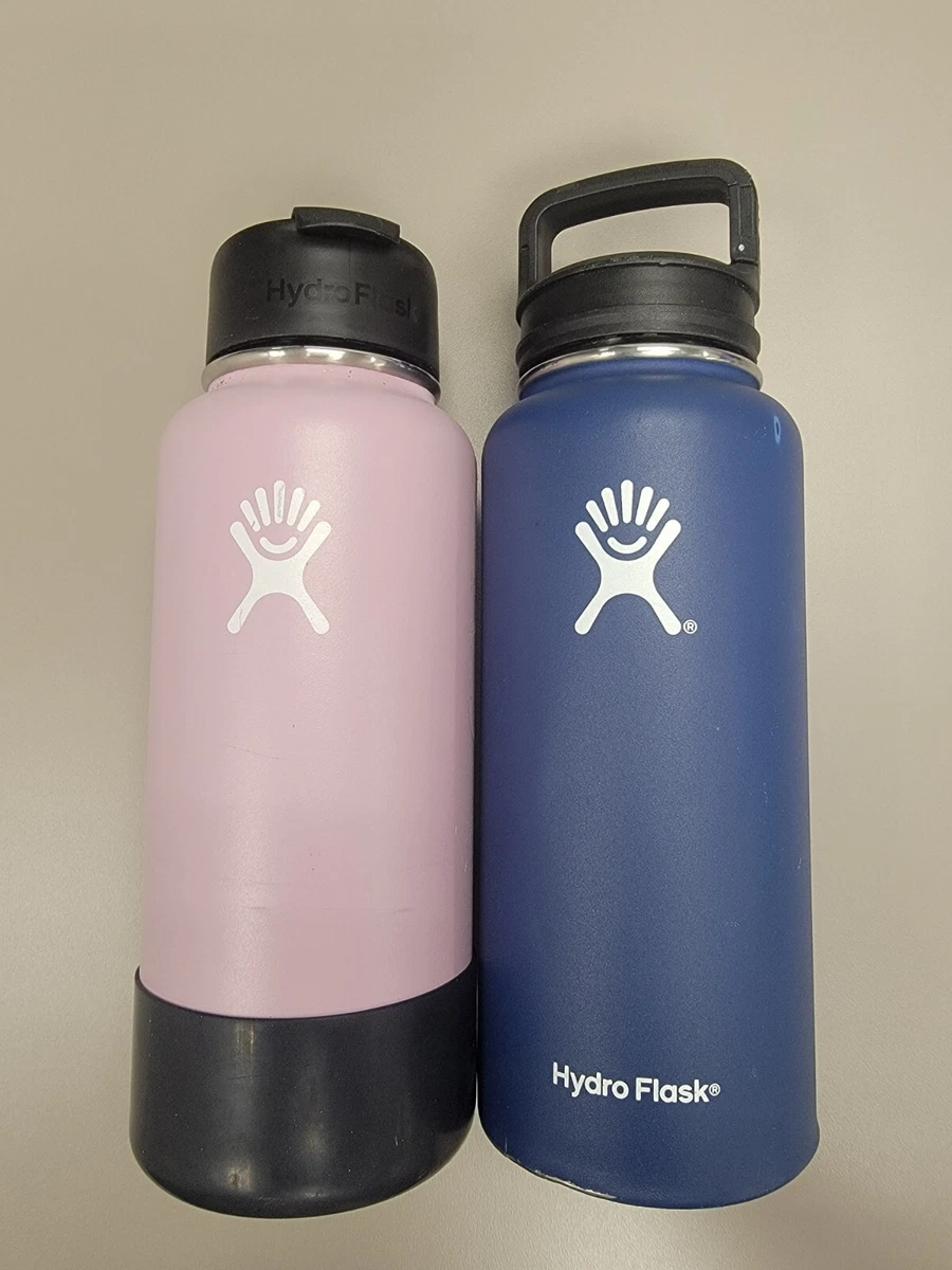 Lot of 2 Pink Navy Blue 32oz Steel HydroFlask Water Bottles Dents Scratches