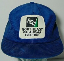 Vtg 1980s REC NORTHEAST OKLAHOMA ELECTRIC SNAPBACK TRUCKER HAT K-PRODUCTS USA