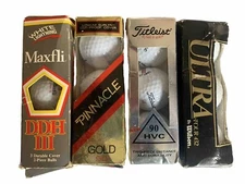 Variety New Golf Balls, 4 Packs/3 Balls (12 Total),  Maxfli, Titleist Older Boxs