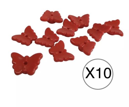 Lego 10 Pieces Red Friends Butterfly with Stud Holder And A Hole In The Center - Picture 1 of 2
