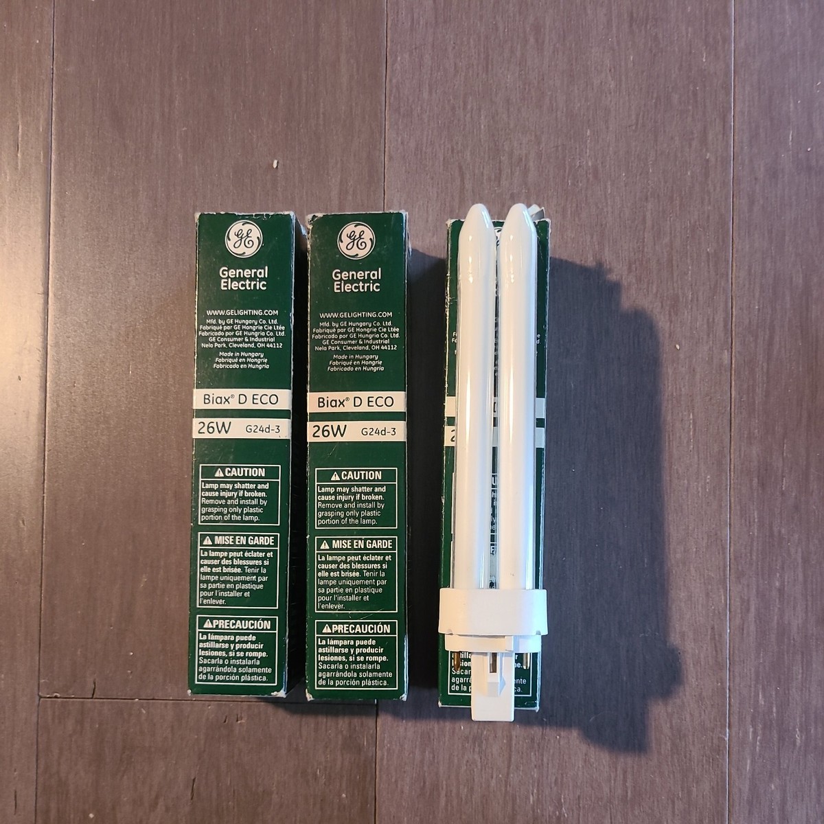 General Electric Lot of 3 GE F18DBX Biax D ECO 26W Fluorescent