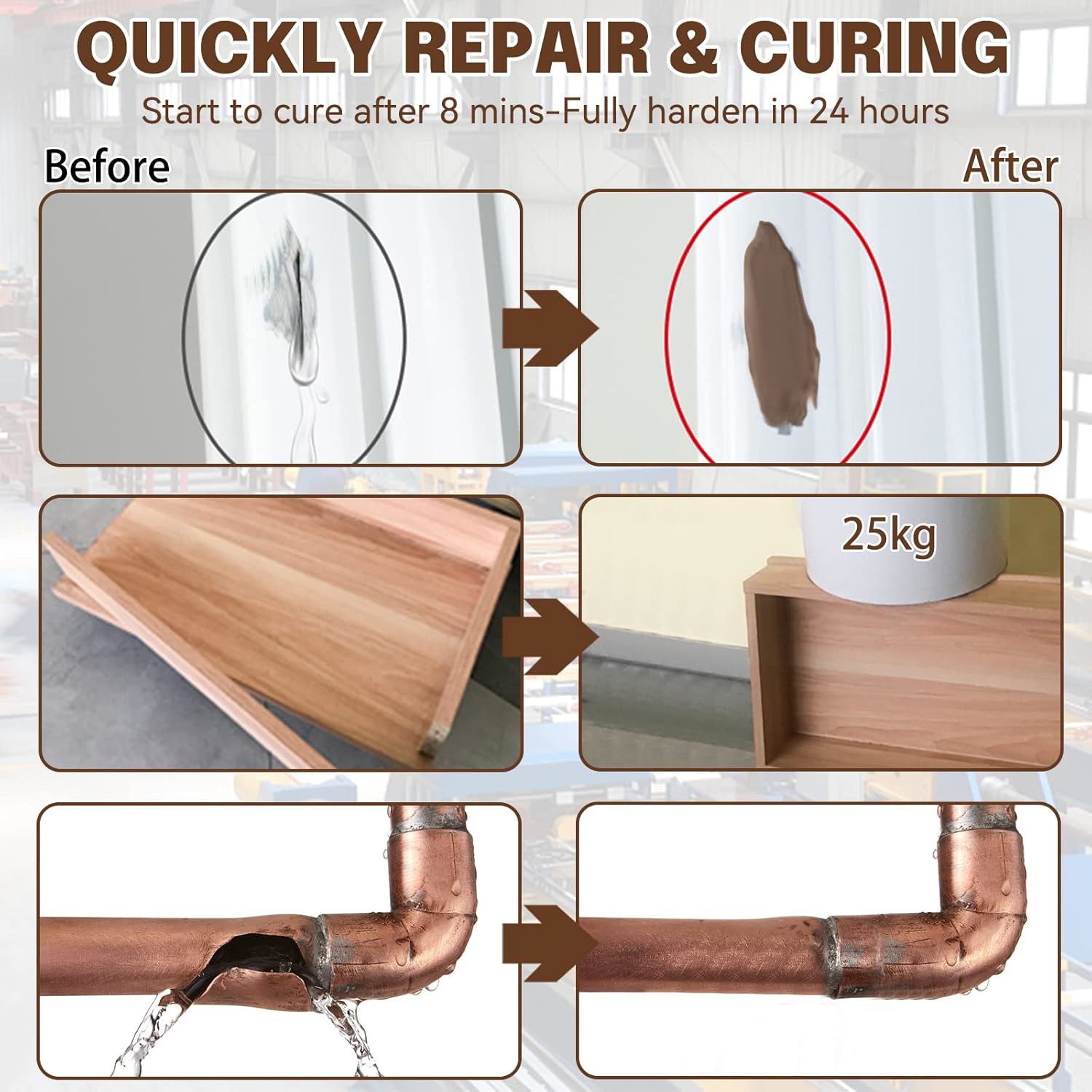 Epoxy Putty, 120G 2 Part Fast Repair Epoxy Glue for Wood, Hard Plastic