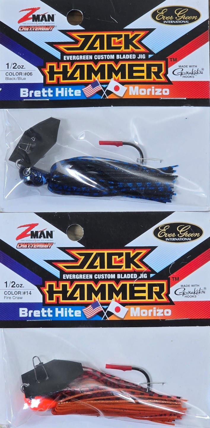 (Ct of 2) Z-Man Evergreen Chatterbait Jack Hammer 1/2 oz Evergreen Custom Blade! - Image 1