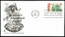 US 1382 Intercollegiate Football 6c FDC Sep 26, 1969 Artcraft Cachet F1382-1