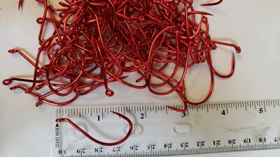 25 VMC Blood Red Bait Hooks Size 5/0 - The BEST HOOK IN THE WORD  @