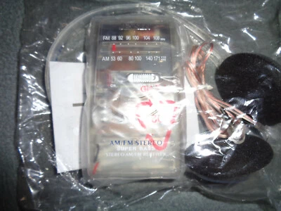 Jensen AM/FM JAIL - PRISON Portable Radio w/ Headphones Clear, See-Thru Case NEW