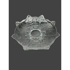 Large Vintage Pressed Glass Centerpiece Bowl Floral 13"