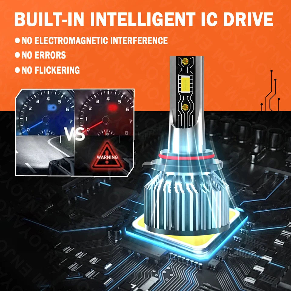 9005 LED Headlight Bulbs High Beam For Ford Police Interceptor Utility 2016-2019 - Image 3 of 4