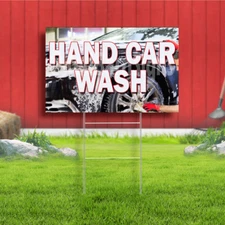 Hand Car Wash Coroplast Sign Plastic Indoor Outdoor Yard Sign