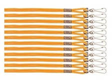 Champion Dozen Pack 12 Heavy Nylon Coaches Whistle / Key Lanyards, 22", Gold