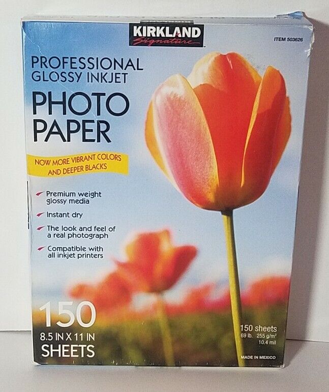 Kirkland Professional Glossy Inkjet Photo Paper (150* Sheets) 8.5 x 11 (503626)