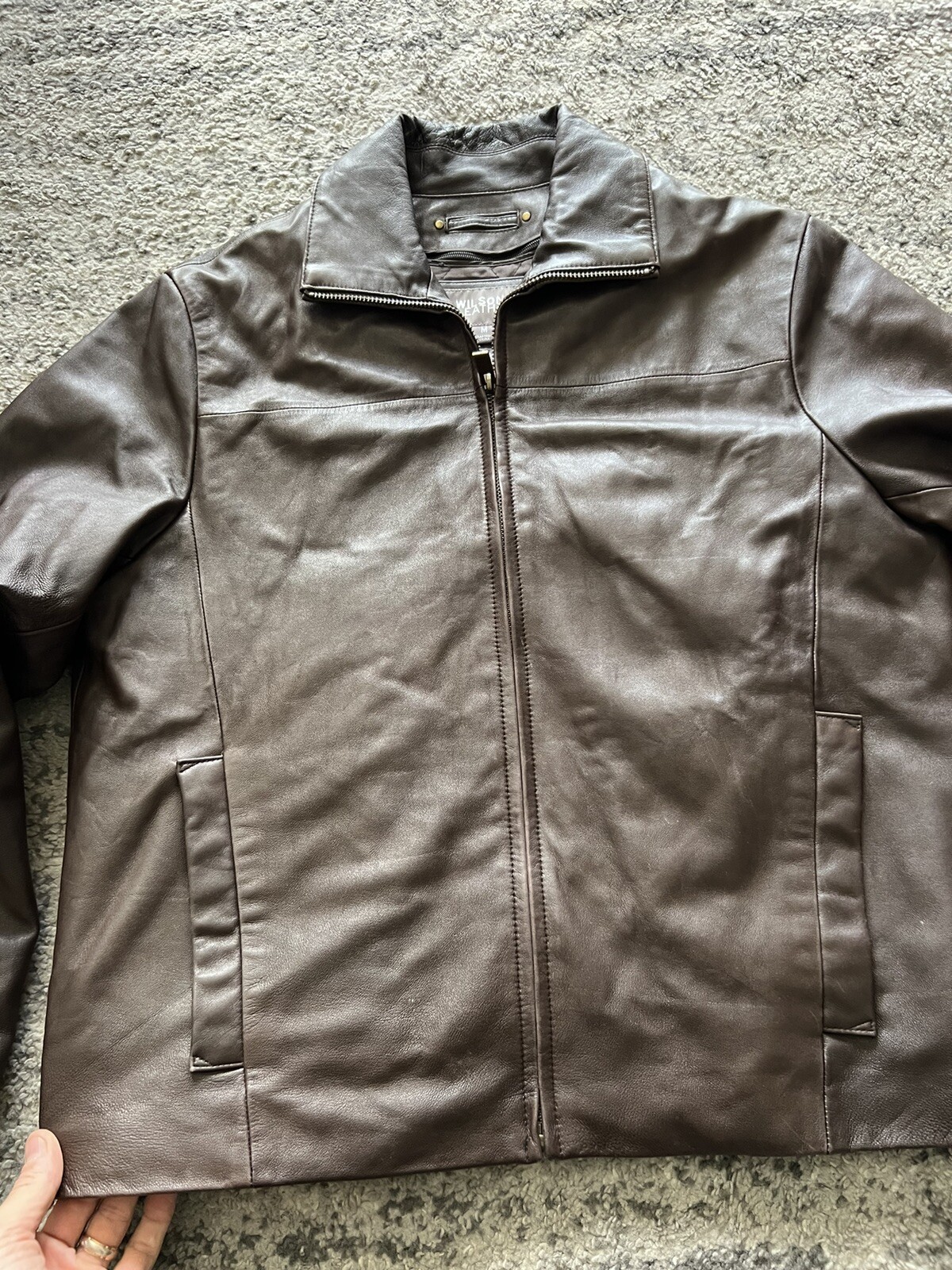 Wilsons Thinsulate brown Leather Jacket Coat zip out … Gem