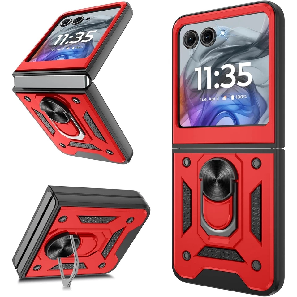 Funda protectora con soporte magnético para Motorola Moto Razr 2024 2025 Foto 4 de 4
