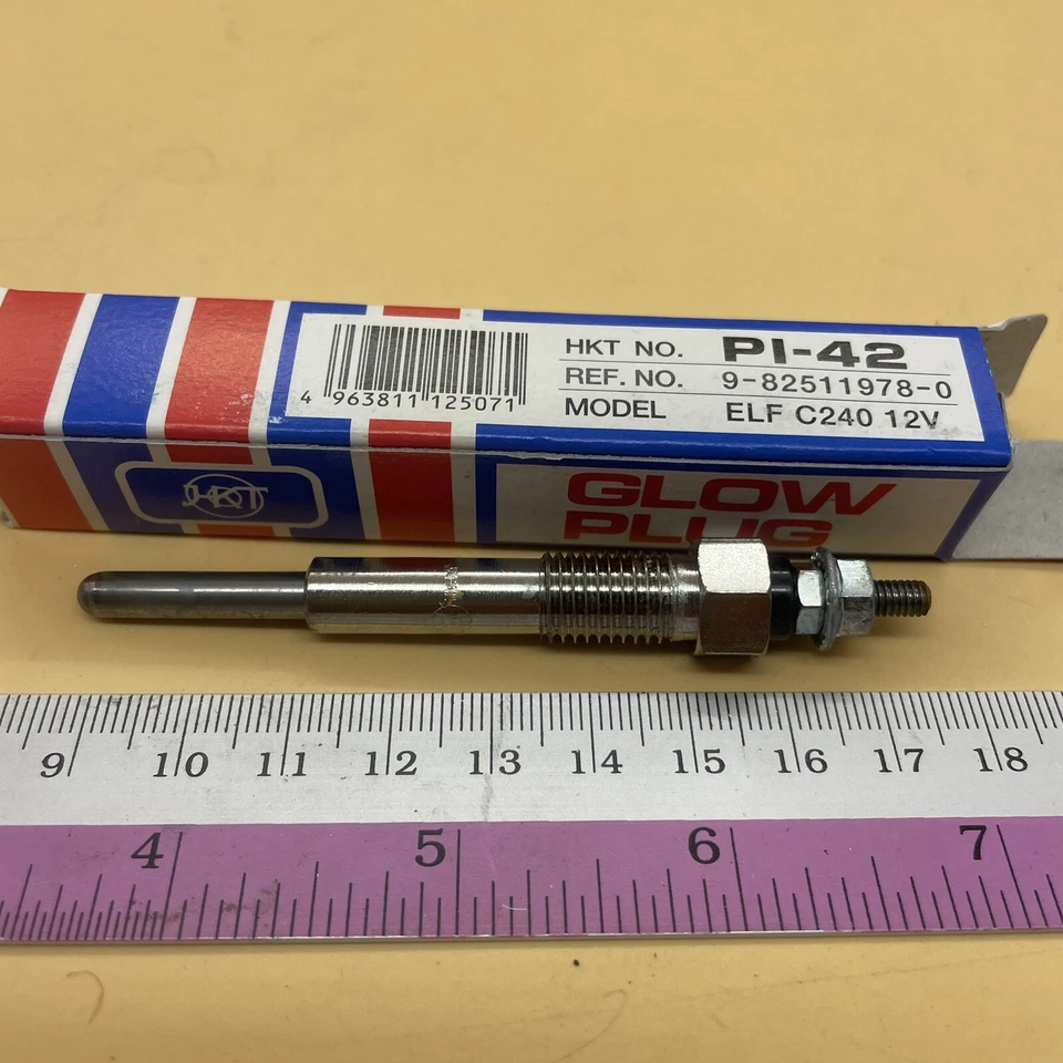 PI-42 PI42 (Set of 4) HKT glow plug for Pajero Canter Triton ISUZU Rodeo NOS - Image 2 of 4