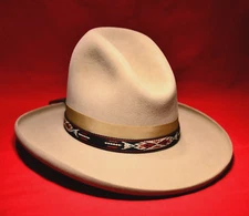 "BLACK BEAR" HATBAND 6 7/8" to 7 1/2" Native American Theme Woven Webbing 