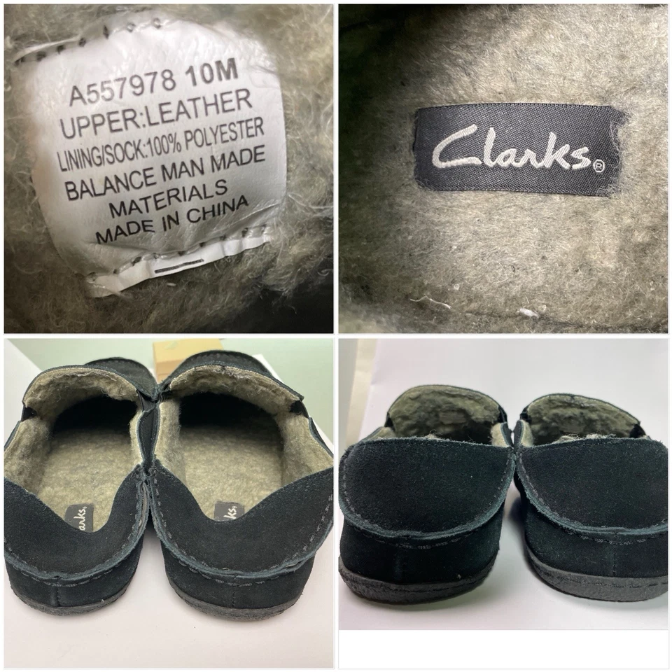 Zapatillas convertibles Clarks de gamuza de piel sintética negras para hombre Foto 2 de 4