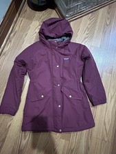 Patagonia Girls Winter Parka, Sherpa Lined, Maroon, Size L 12 , Great Condition