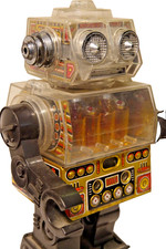 VERY OLD JAPANESE TIN PLATE / PLASTIC BATTERY OPERATED ROBOT 1970s RARE L@@K
