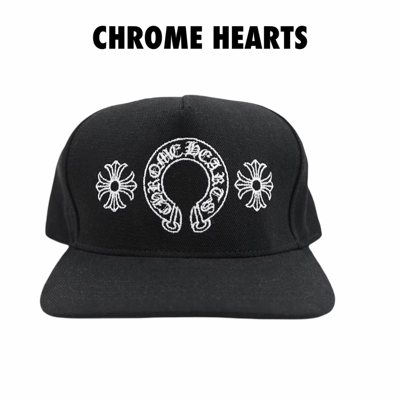 Chrome Hearts Denim Horseshoe Black Snapback Authentic New