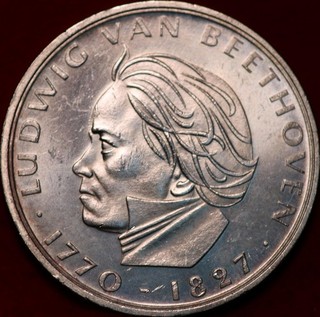 Uncirculated 1970 Germany 5 Mark Silver Foreign Coin
