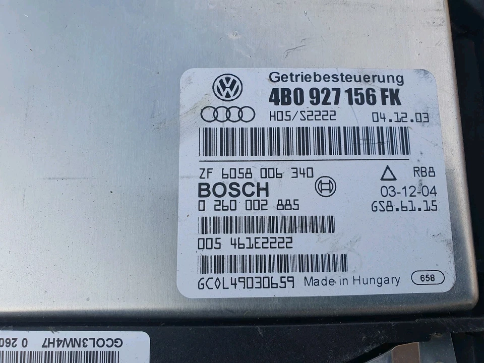 AUDI A6 2.5 QUATTRO 2005 módulo de control de caja de cambios automática 4B0927156FK Foto 3 de 3