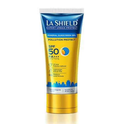 La Shield Pollution Protect SPF 50 Mineral Sunscreen Gel PA+++ Lightweight 50gm