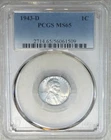 1943-D Lincoln Wartime Steel Cent PCGS MS65 Bright Frosty Luster #P191P