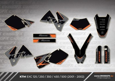 2001 2002 Graphics Kit for KTM EXC 125 200 250 300 380 400 520 Decals Stickers
