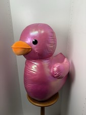 Jumbo 24 inch Easter Rubber Duck Metallic Pink Plush Stuffed Animal