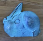 Vintage Well Known Saegusa Soutaro Japanese Artist Cast Metal Bunny Rabbit Sign — photo 4