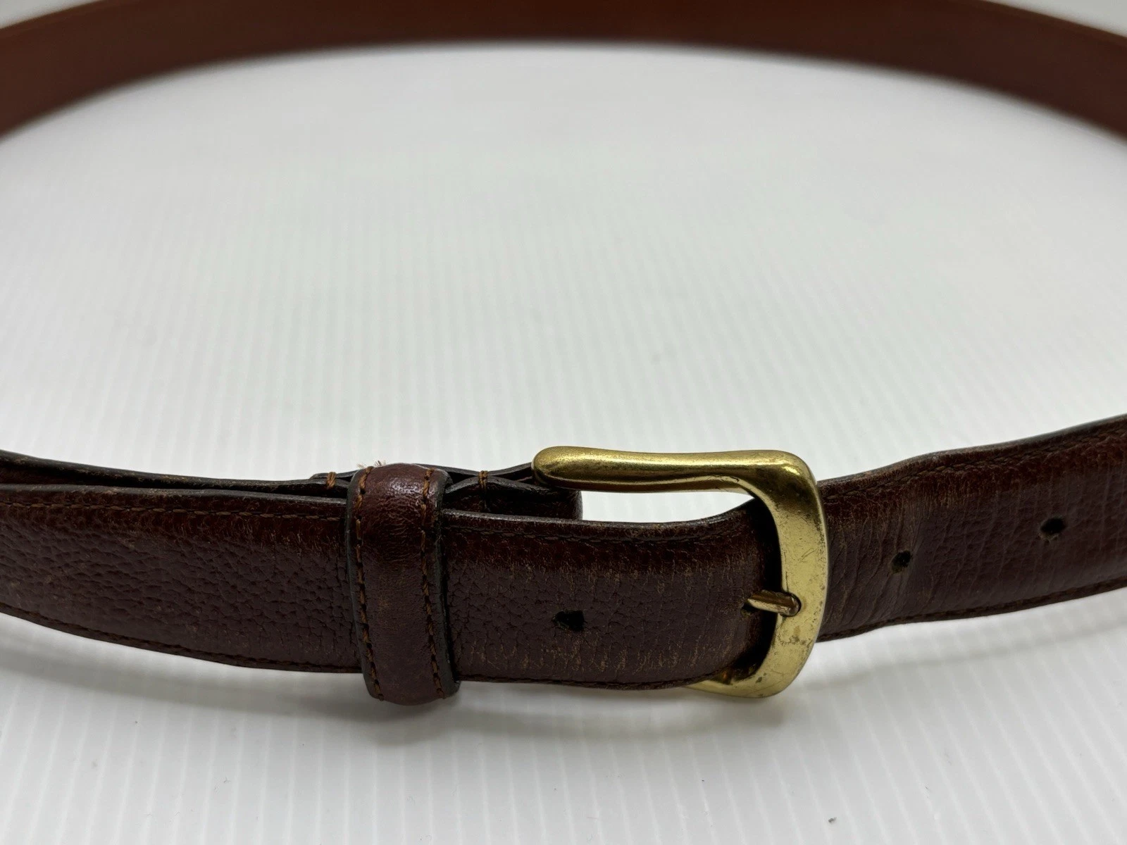 Coach Cintura Uomo Pelle Marrone 5952 Fibbia Oro Abito Accessorio Casual Tg 40