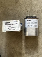 Mars Motor Run Capacitor 10 MFD, Oval 370VAC, 12008 BRAND NEW GENUINE