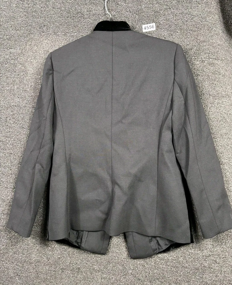Emporio Armani Blazer Mens 44 Black Gray Wool Blend Velvet Tuxedo Jacket Italy - image 2 of 4