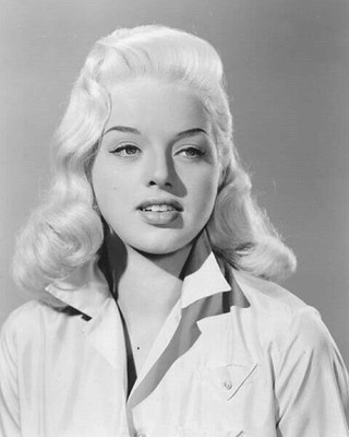 Diana Dors lovely young pose in pajamas sexy look 12x18 inch poster
