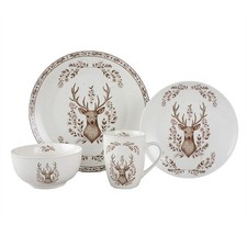 Porzellan Geschirr Set Hirsch Weihnachten - Teller, Tassen & Schalen Landhaus