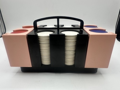 Vintage The Riviera Dennison Poker Chip Rack PINK And BLACK