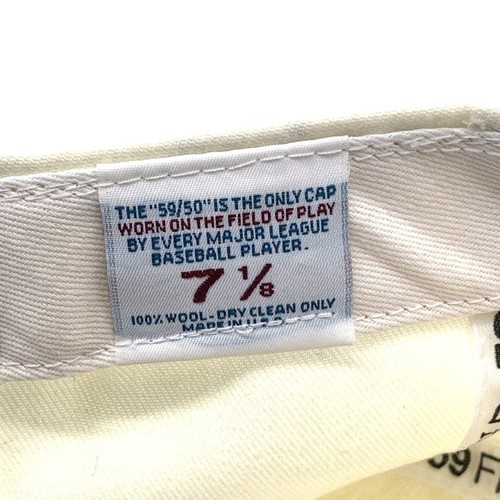 90's New Era MLB York Yankees 59FIFTY Baseball Cap White Wool USA Size 7 1 Used - Picture 8 of 8