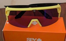Spy Monolith 50/50 Semi-Rimless Sport Shield Sunglasses w/ Happy Lens -Yellow