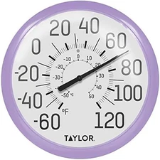 Taylor Big and Bold Wall Dial Thermometer, Indoor Outdoor Thermometer, Wireless 