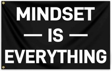 Motivational Mindset Flag 3x5 Ft for Home Gym, Office, and Dorm Decor