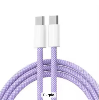 3 Pack 6ft Nylon Braided 60W USB C To USB C Fast Charging Data Cable