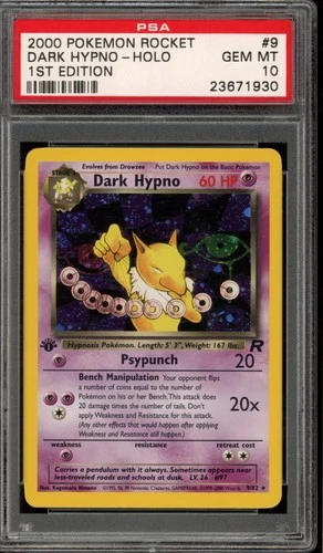 Pokemon Dark Hypno Team Rocket 1st Edition Holo Rare #9 PSA 10 Gem Mint