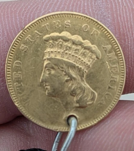 1855 Gold Coin United States Liberty Head 3 Dollars - No International Shipping