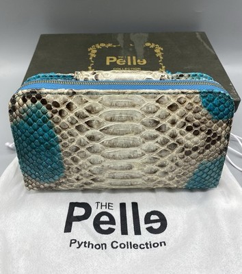 The Grand Pelle Handcrafted Color Genuine Python Zip Pouch Wallet
