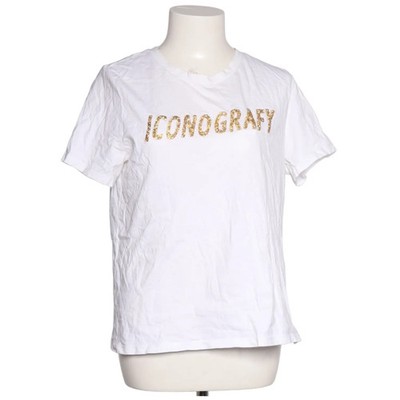 H&M, T-shirt, Größe: M, Weiß, Baumwolle, Print, Damen #MEk
