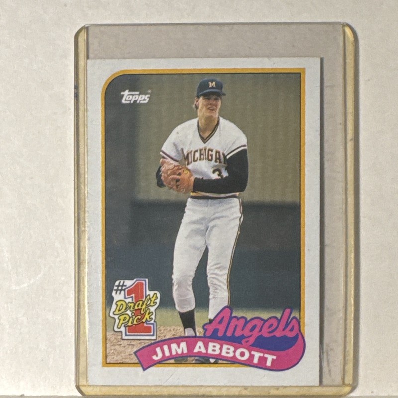 Topps 1989 Jim Abbott #573 Los Angeles Angels Draft Pick Baseball Card